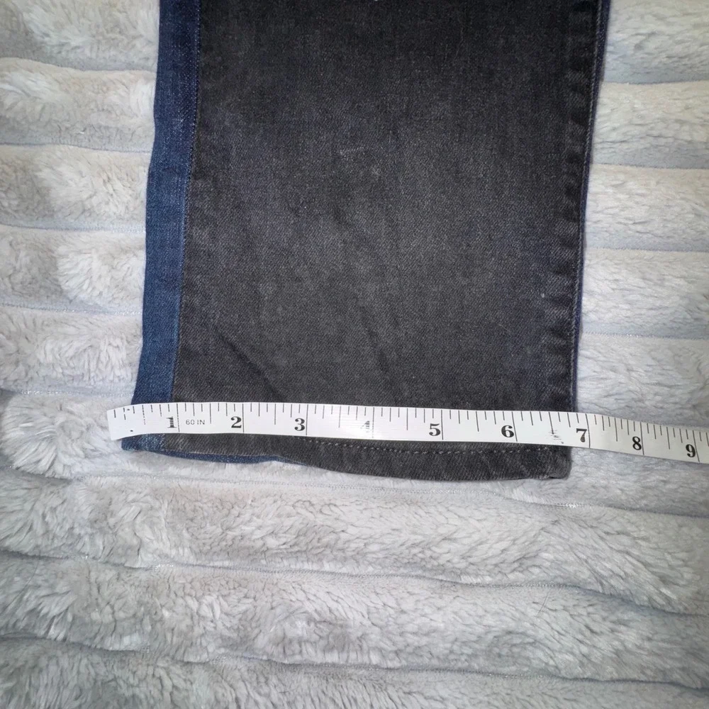 True Religion Mens 38 Rocco Classic Slim Moto Jeans Blue Black Ribbed‎ 36x33